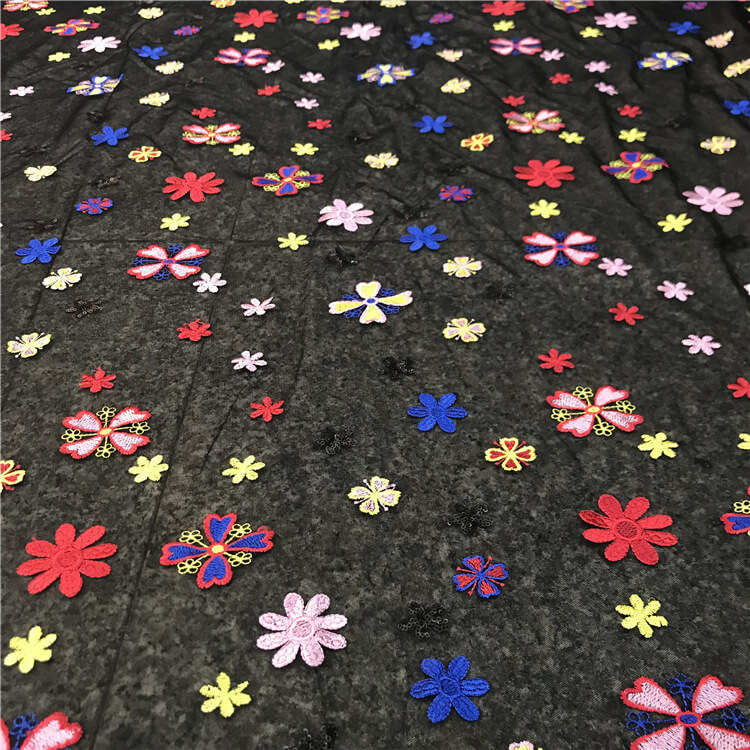Floral Sequin Evening Polyester Embroidered Fabric for Bridal Wholesal 4